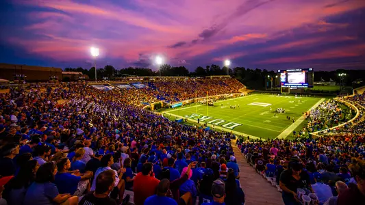 A picturesque photo of Wallace Wade Stadium during a Duke football game