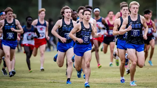 The men's cross country team competing at the Great American XC Festival