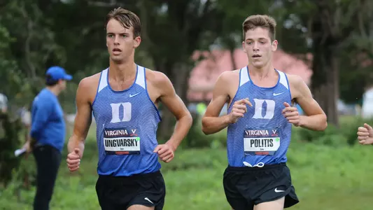 Michael Ungvarsky and Matt Politis running during the Cavalier Classic