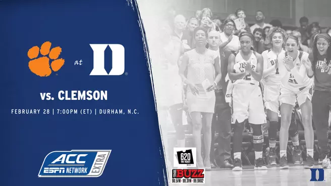 DWB Game Notes: Clemson, Feb. 28, 7 PM, ACCNExtra