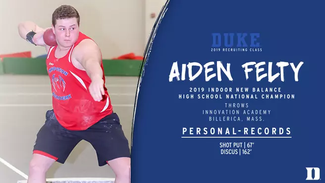Duke Adds National Champion Felty to 2019-20 Class