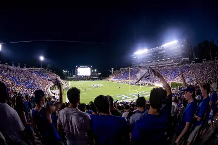 Fan celebrate at Wallace Wade Stadium