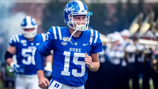 QB Chris Katrenick runs out with the team prior to Duke's contest at Virginia Tech
