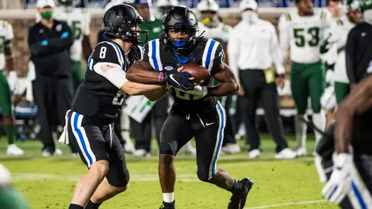 Mataeo Durant takes the handoff from Chase Brice