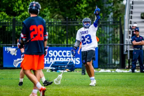 Duke Men’s Lacrosse takes on the Virginia Cavaliers at Koskinen Stadium in Durham NC, on April 13th, 2019.