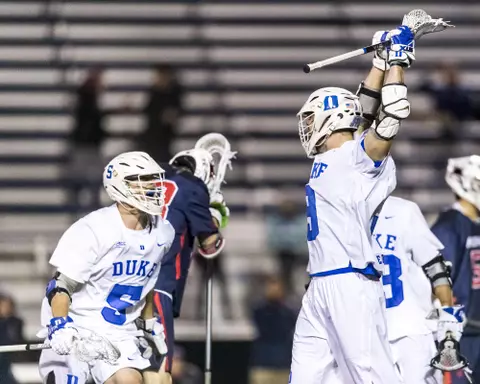 Duke Men’s Lacrosse takes on the University of Richmond Spiders at Koskinen Stadium in Durham, North Carolina on February 28, 2020.