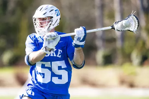 Duke Men’s Lacrosse takes on the University of Pennsylvania Quakers at Matthews Sportsplex in Matthews, North Carolina on February 22, 2020.