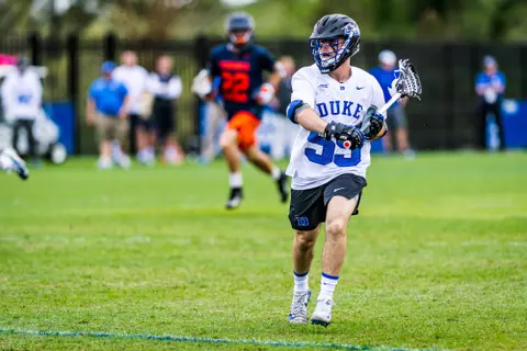 Duke Men’s Lacrosse takes on the Virginia Cavaliers at Koskinen Stadium in Durham NC, on April 13th, 2019.