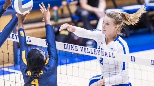 Duke Volleyball take on the North Carolina A&T Aggies at Cameron Indoor Stadium in Durham, NC on August 19, 2021.