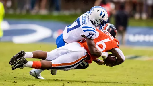 Duke at Virginia, Da'Quan Johnson making a tackle