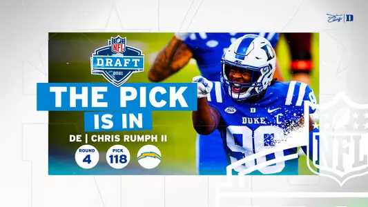 Former Duke defensive end Chris Rumph II was selected in the found round of the 2021 NFL Draft by the San Diego Chargers.