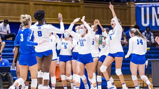 Duke Volleyball take on the North Carolina A&T Aggies at Cameron Indoor Stadium in Durham, NC on August 19, 2021.