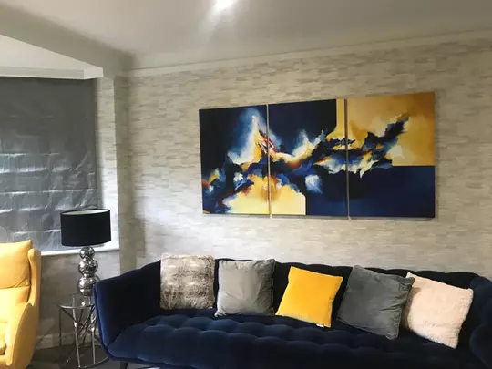 Issy Carey's abstract work finished a friend's color scheme.