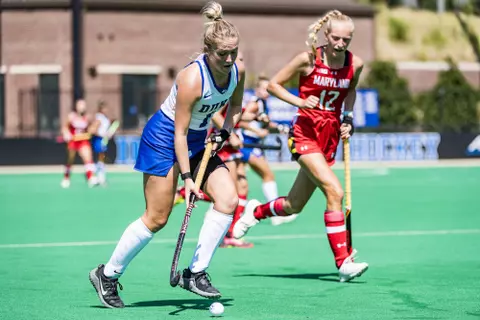 Duke Field Hockey takes on the University of Maryland Terrapins at the Williams Field at Jack Katz Stadium on September 5, 2021 at Durham, North Carolina.