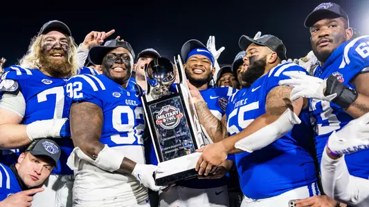 Duke celebrates its 2022 Military Bowl title