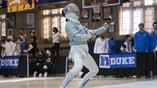 Duke Men’s Fencing competes against Air Force in Card Gymnasium during the Duke Meet on February 12, 2022