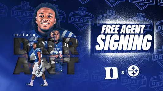 Former Duke running back Mataeo Durant has agreed to terms with the Pittsburgh Steelers to join the NFL organization as an undrafted free agent.