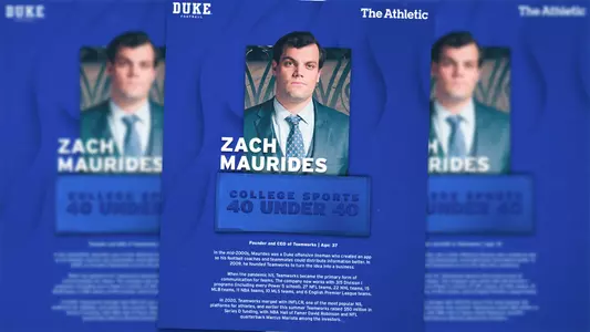 Duke football alumni Zach Maurides has been named to The Athletic’s 40 Under 40 in college sports.
