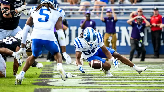 Brandon Johnson recovers a forced fumble to halt a Northwestern score