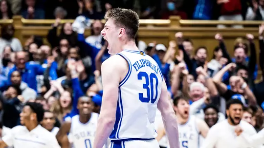 Filipowski celebrates vs. Pittsburgh