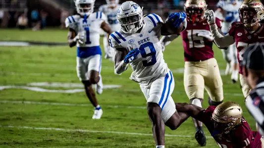 Jaquez Moore scores a touchdown against Florida State