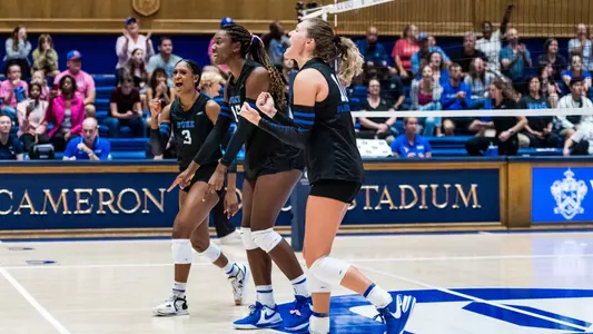 Duke celebrates a victory over NC State