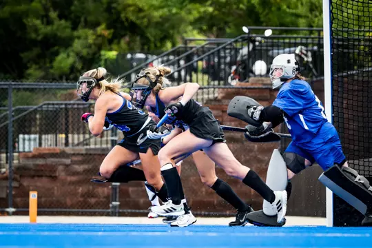 Duke plays defense on a penalty corner