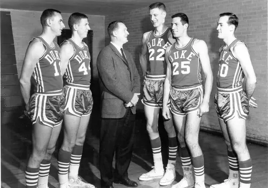 Vic Bubas with 1963 Duke men's basketball starters