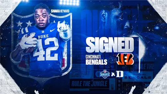 Former Duke linebacker Shaka Heyward has agreed to terms with the Cincinnati Bengals to join the NFL organization as an undrafted free agent.