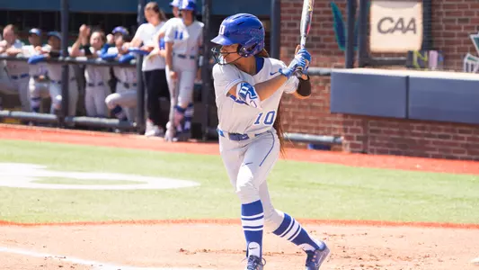 D'Auna Jennings at bat during Duke's game at UNCW