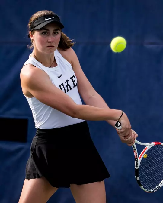 Duke's Chloe Beck during a home women's tennis match