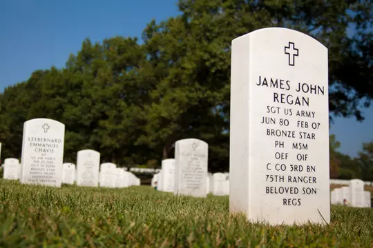 13 September 2010: Duke Blue Devils men's lacrosse at Arlington National Cemetery visit the grave of teammate Jimmy Regan before their reception at the White House after winning the 2010 NCAA National Championship.
http://www.arlingtoncemetery.net/jjregan.htm