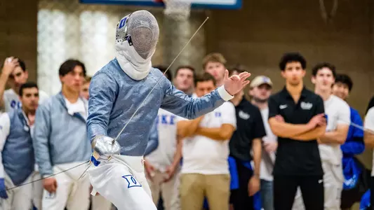 Duke and North Carolina fenced in Card Gym.