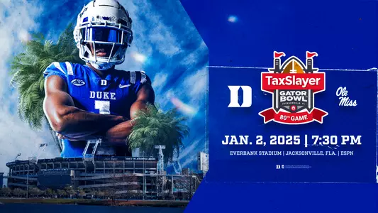 Duke will face Ole Miss in the TaxSlayer Gator Bowl on January 2, 2025.