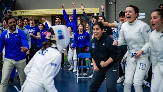 Duke celebrates at the ACC Championship