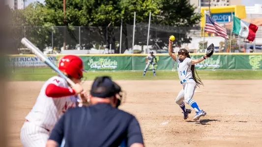 Jala Wright pitching vs. Nebraska Puerto Vallarta College Challenge 2024