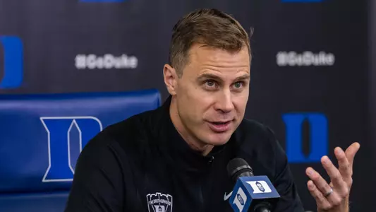 Scheyer Meets with Media Ahead of North Carolina Game - Duke University