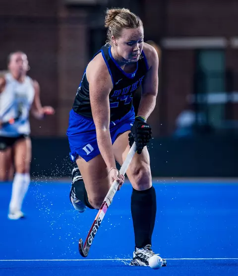 Duke field hockey takes on the Wake Forest Demon Deacons at Williams Field at Jack Katz Stadium on September 29, 2023.