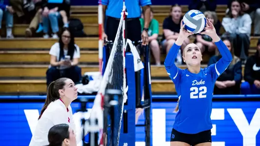 October 26, 2025: The Duke Blue Devils Volleyball team wins 0-0 against Notre Dame Fighting Irish.
