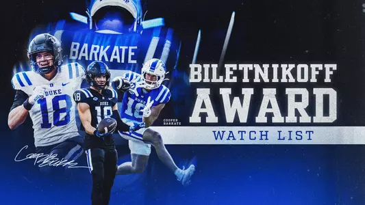 A graphic showing Cooper Barkate has been added to the Biletnikoff Award Watch List.