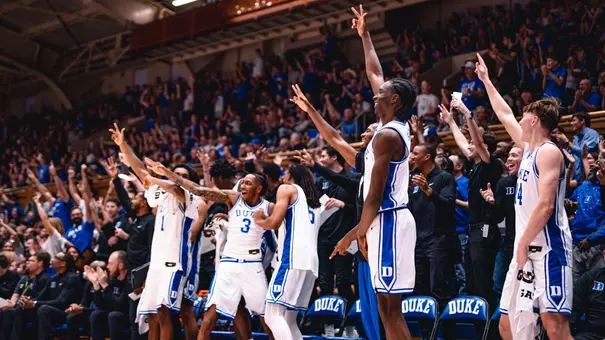 Duke Men's Basketball bench celebrates vs Western Carolina - Nov 2025