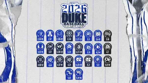 Updated Duke baseball 2026 schedule graphic