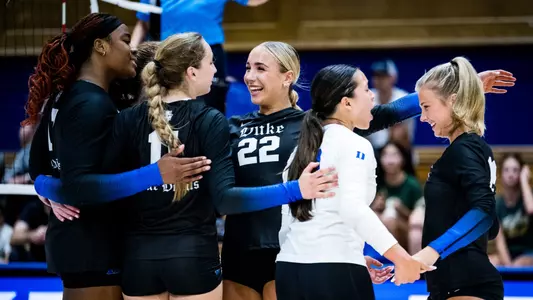 August 22, 2025: The Duke Blue Devils Women’s Volleyball team beats High Point Panthers in an exhibition.