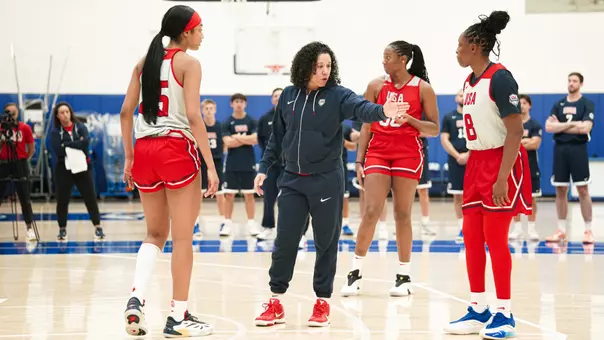 Kara Lawson and Chelsea Gray in Team USA Training Camp
