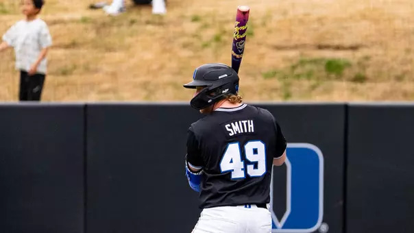 Kaden Smith bats for Duke baseball