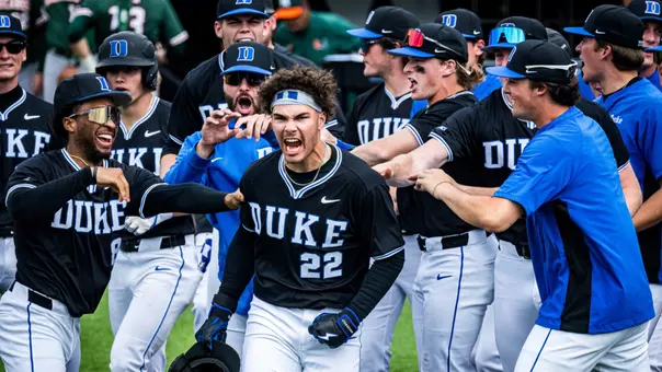 Brooks Perez celebrates a home run against Miami
