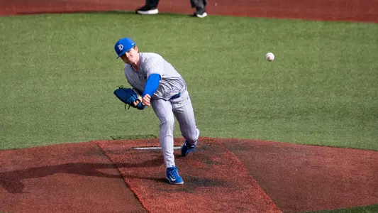 Jack Feehery pitches for Duke