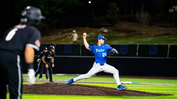 Peter Lemke pitches against Louisville
