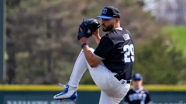 Andy Leon pitches for Duke
