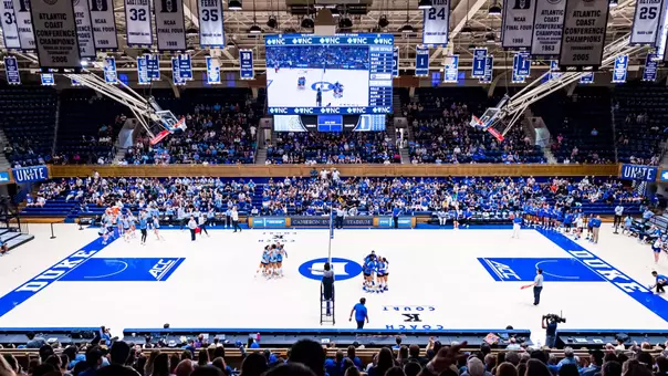 October 4, 2025: The Duke Blue Devils Volleyball lost 0-3 against the UNC Tar Heels.
